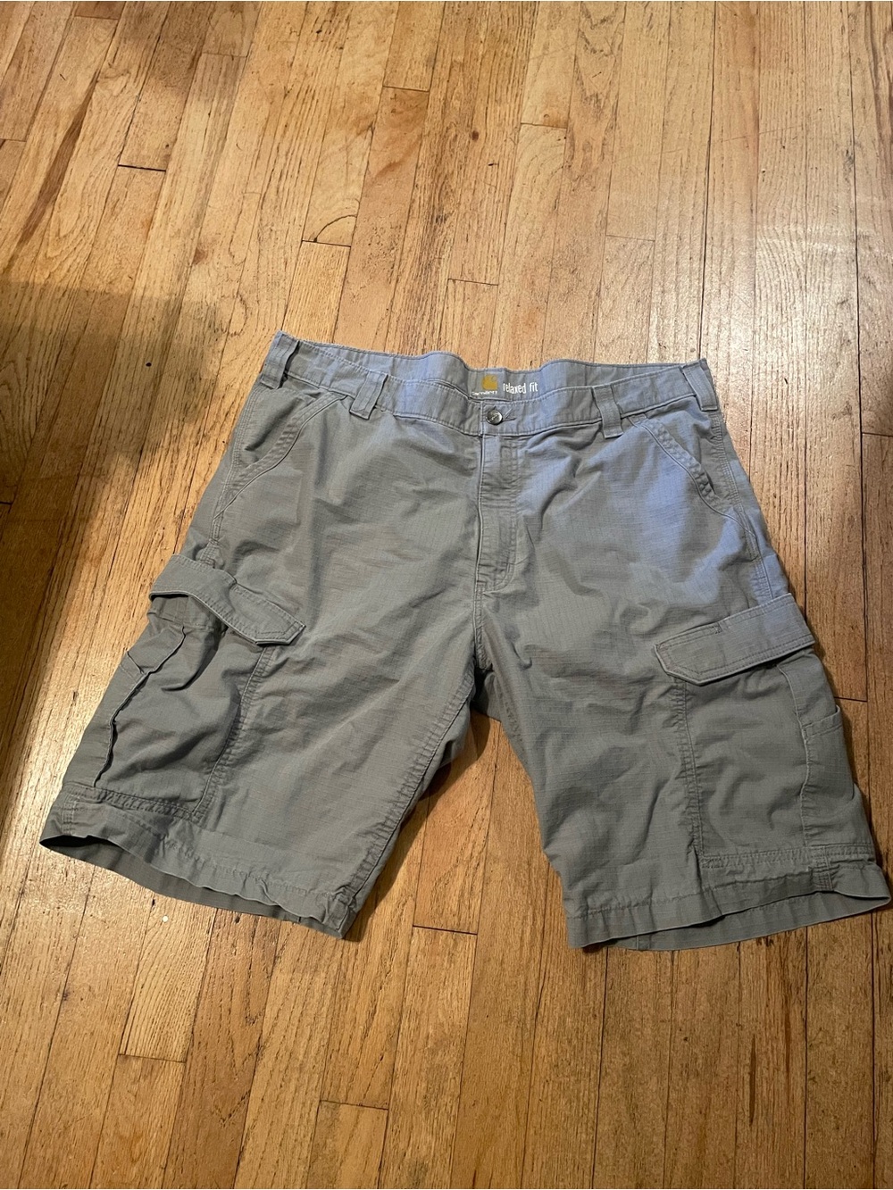 Carhartt Men's Gray Cargo Shorts with Multiple Pockets